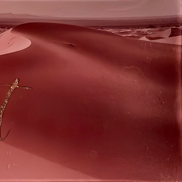 “free spirit” rose gold metallic on desert dunes design glass tray w/gold bk-NWT - Picture 4 of 6